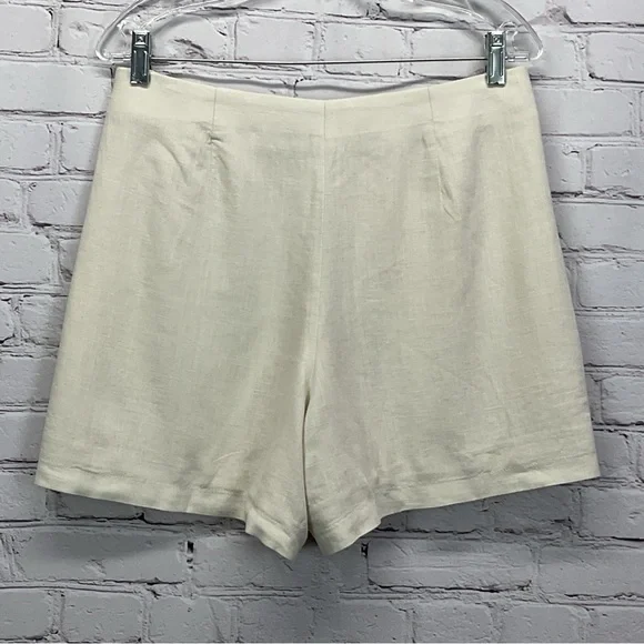J.Crew Factory Linen Blend Sailor Shorts Women's Size 6 Cream Lagenlook Beachy